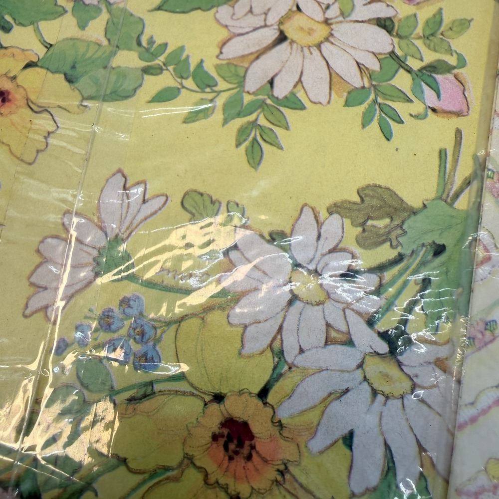 Gibson Gift Wrap‎ 6 Packs Yellow Lilly Flowers Floral Easter Baby Shower New VTG - Picture 9 of 9